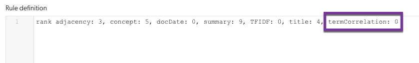 termCorrelation configuration in the query pipeline | Coveo
