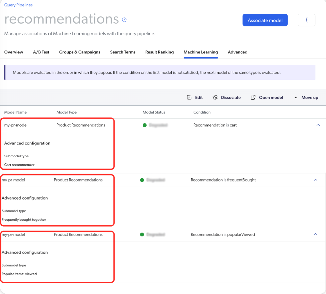Recommendation pipelines