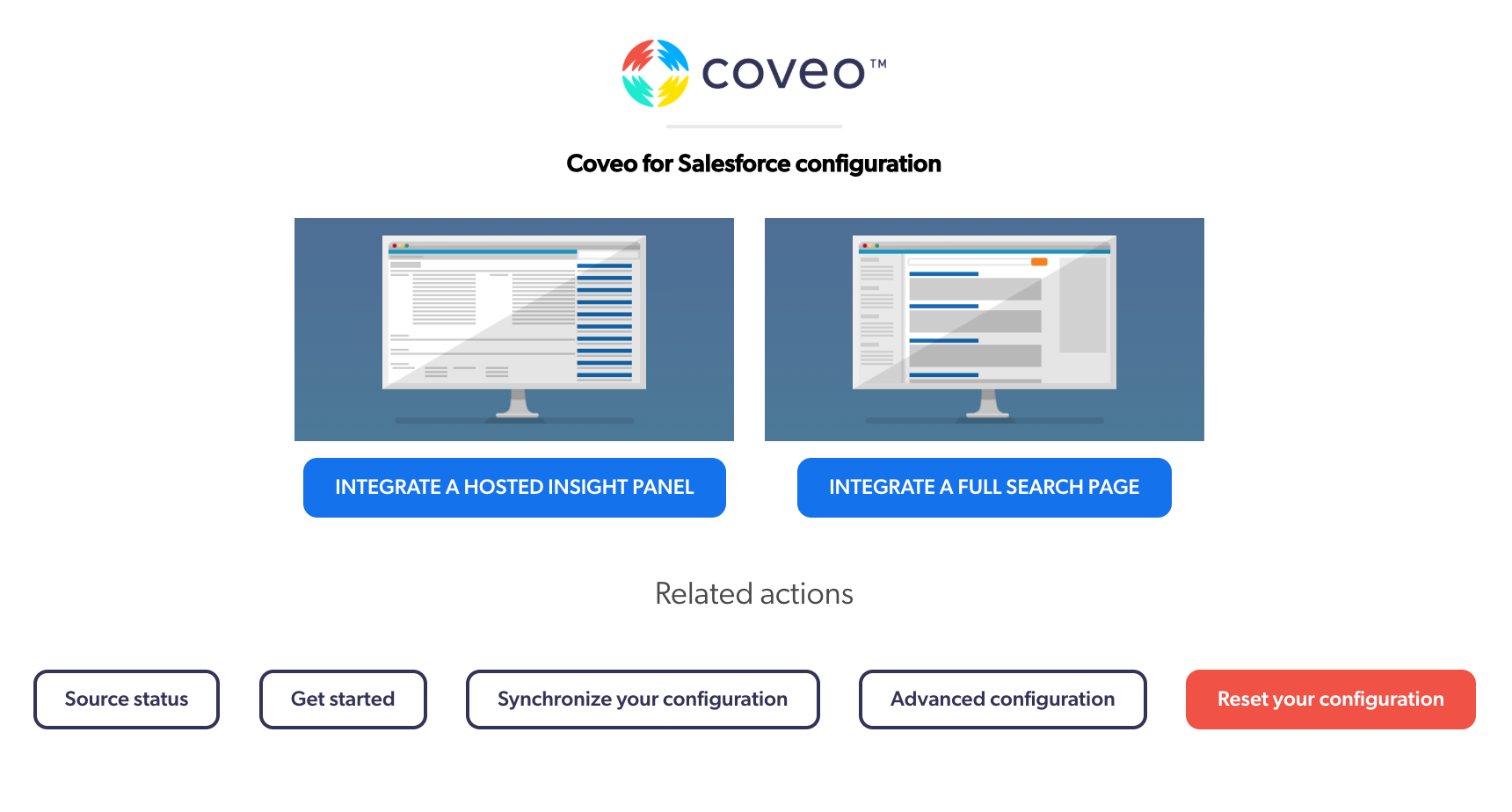 Configuration page | Coveo for Salesforce