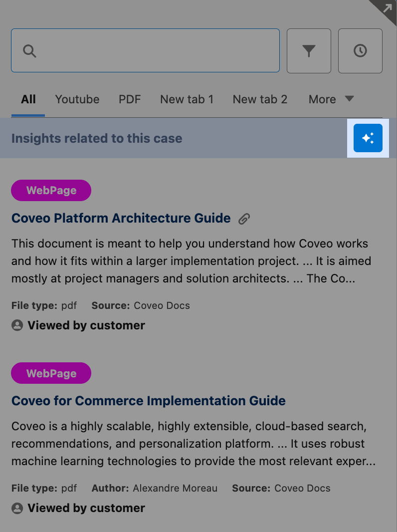 Generate Answer button in the Coveo Hosted Insight Panel for contextual RGA | Coveo for Salesforce