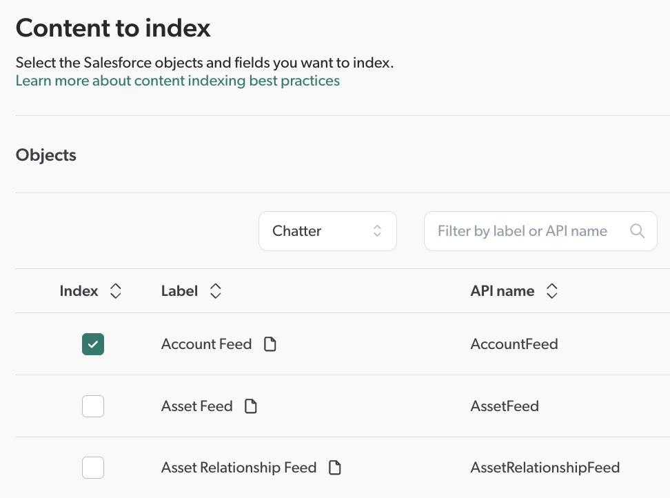 Index Chatter | Coveo for Salesforce