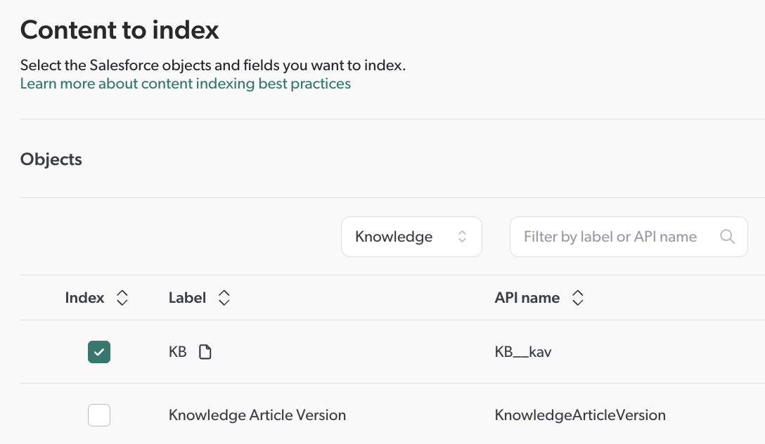 Index Knowledge | Coveo for Salesforce
