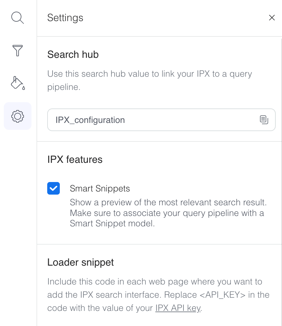 Enabling Smart Snippets while configuring a Coveo IPX
