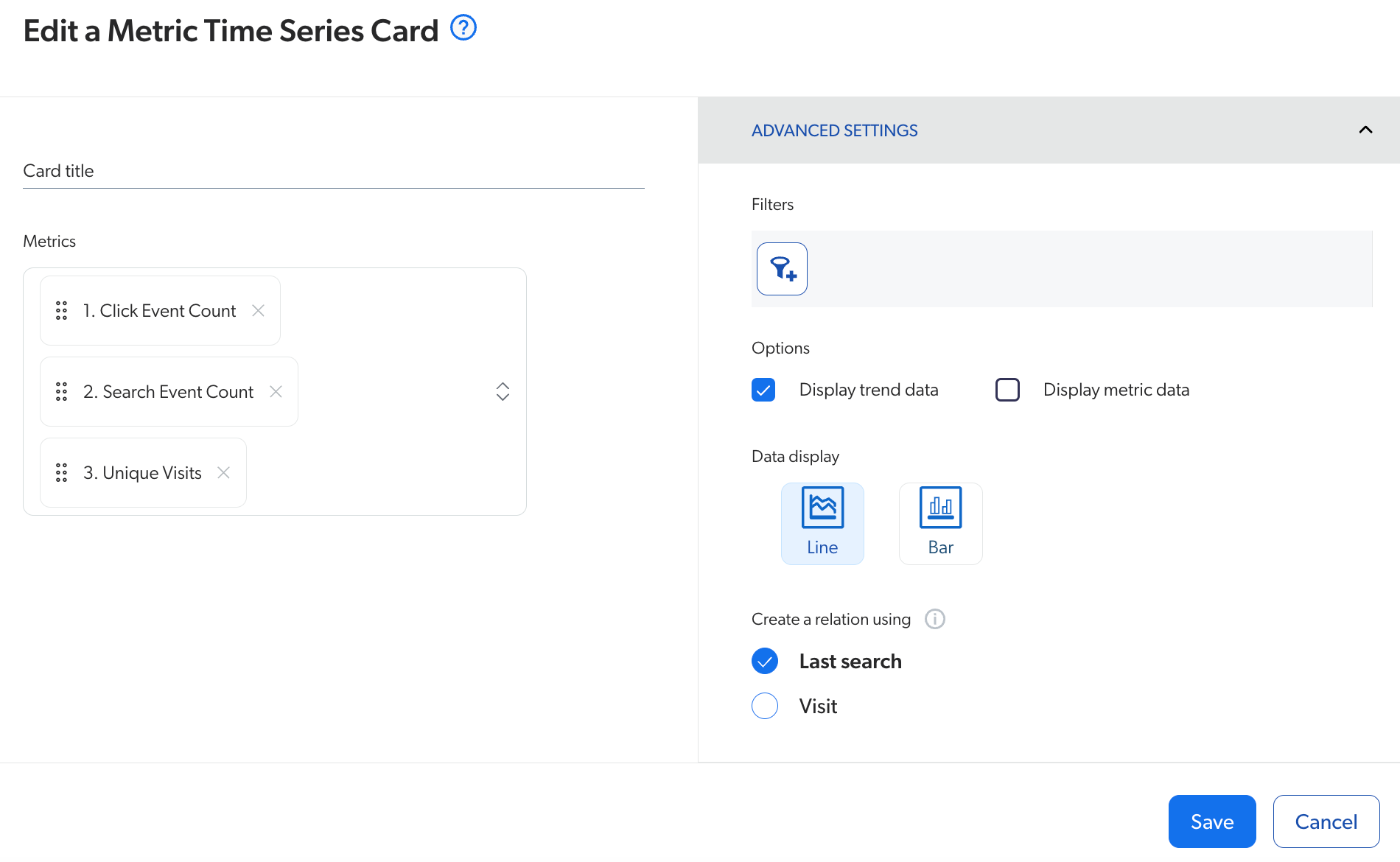 Add metrics to explorer | Coveo