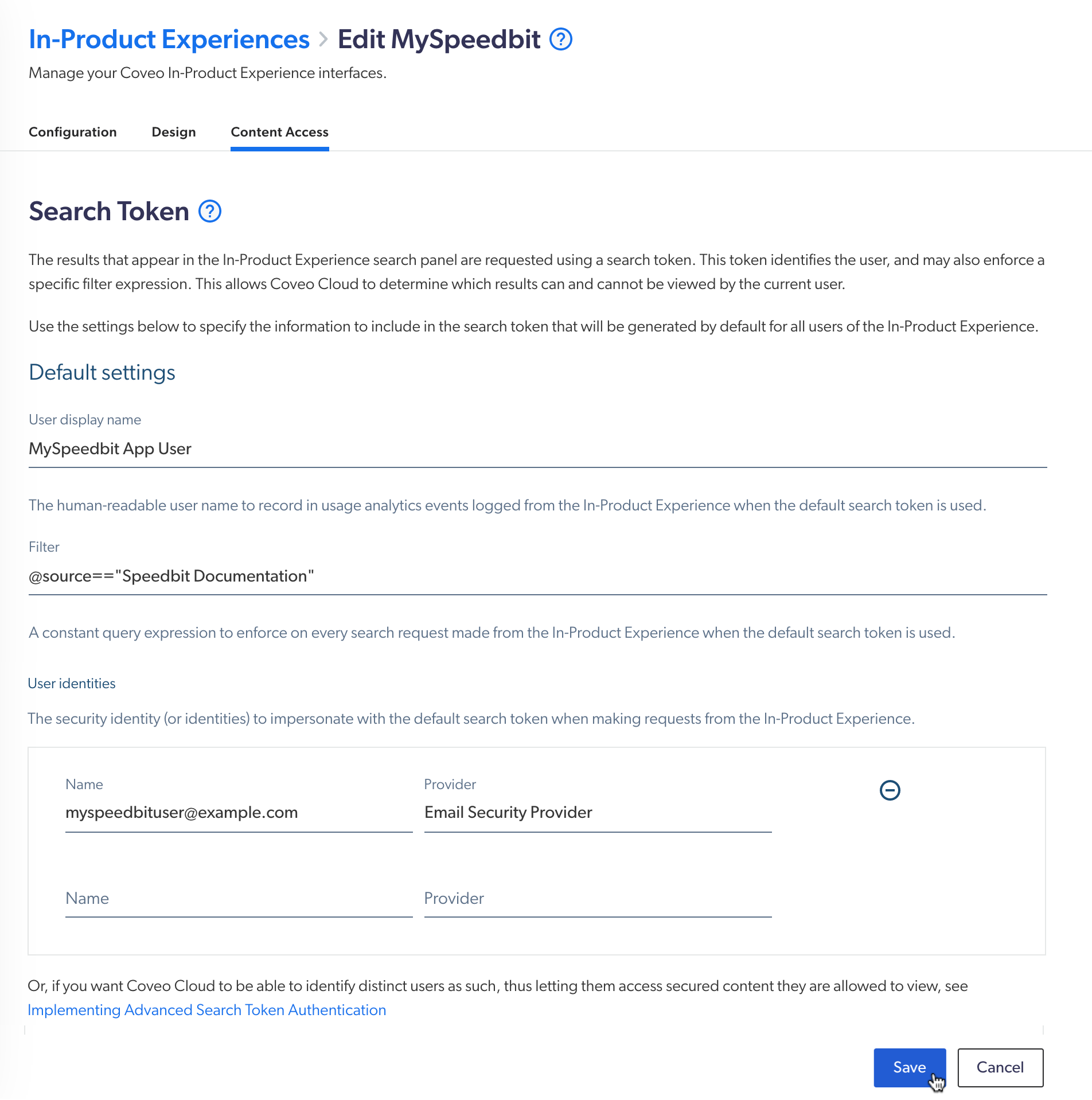 Modifying the content access settings for an IPX interface