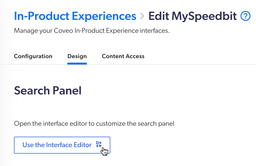 Modifying the search panel of an IPX interface - 1