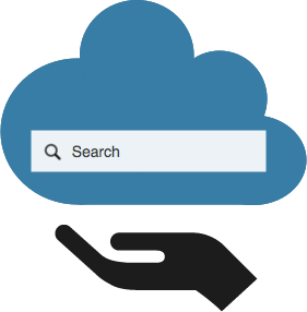 Coveo Platform interface displaying Hosted Search Pages list with New Hosted Search Page button active
