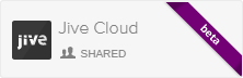 Coveo Platform interface displaying Add Jive Cloud source dialog with AB Shared option highlighted