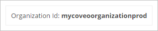 Coveo Platform Organization Id shown as mycoveoorganizationprod