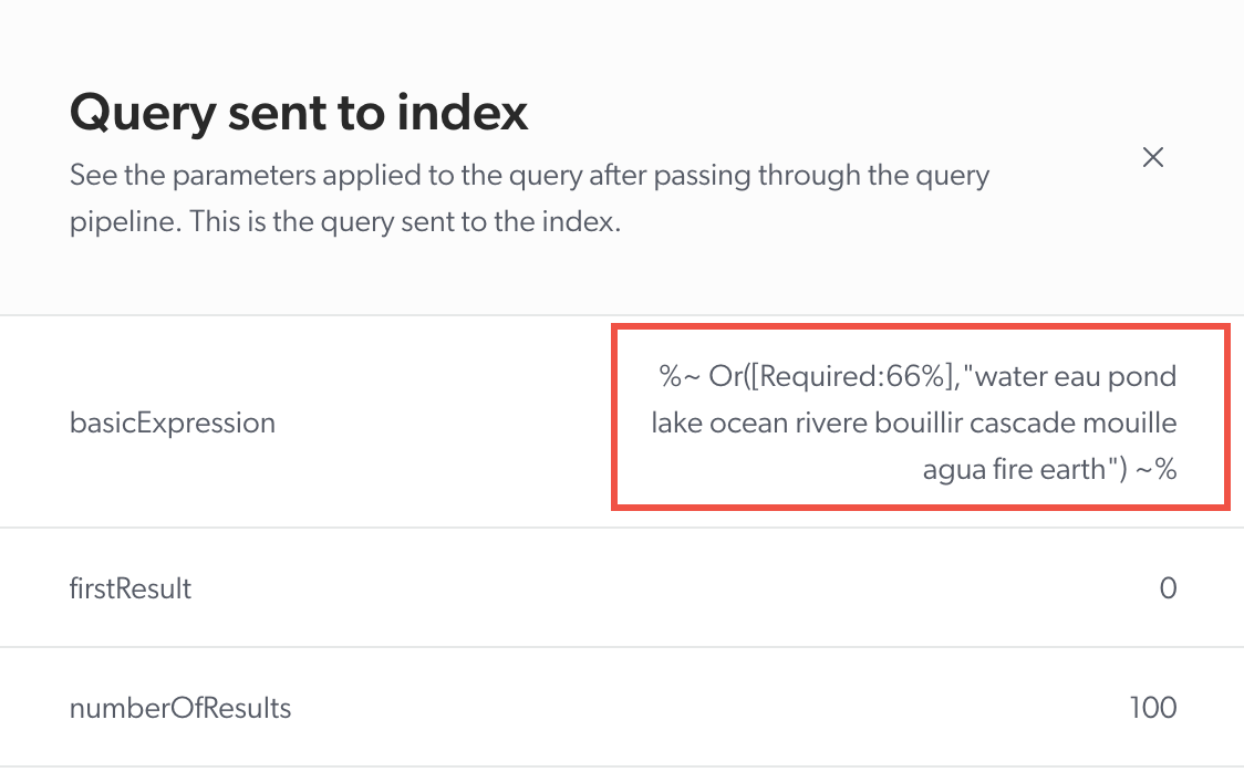 No result in Relevance Inspector with synonym rule|long queryexpression | Coveo Platform