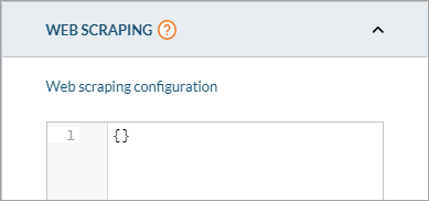 Coveo web scraping configuration page with WEB SCRAPING heading and two configured sources