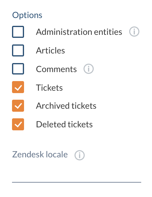 Zendesk source options