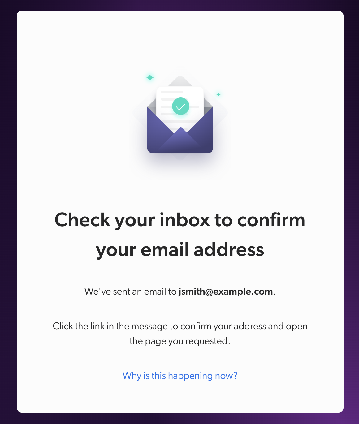 Coveo email verification page