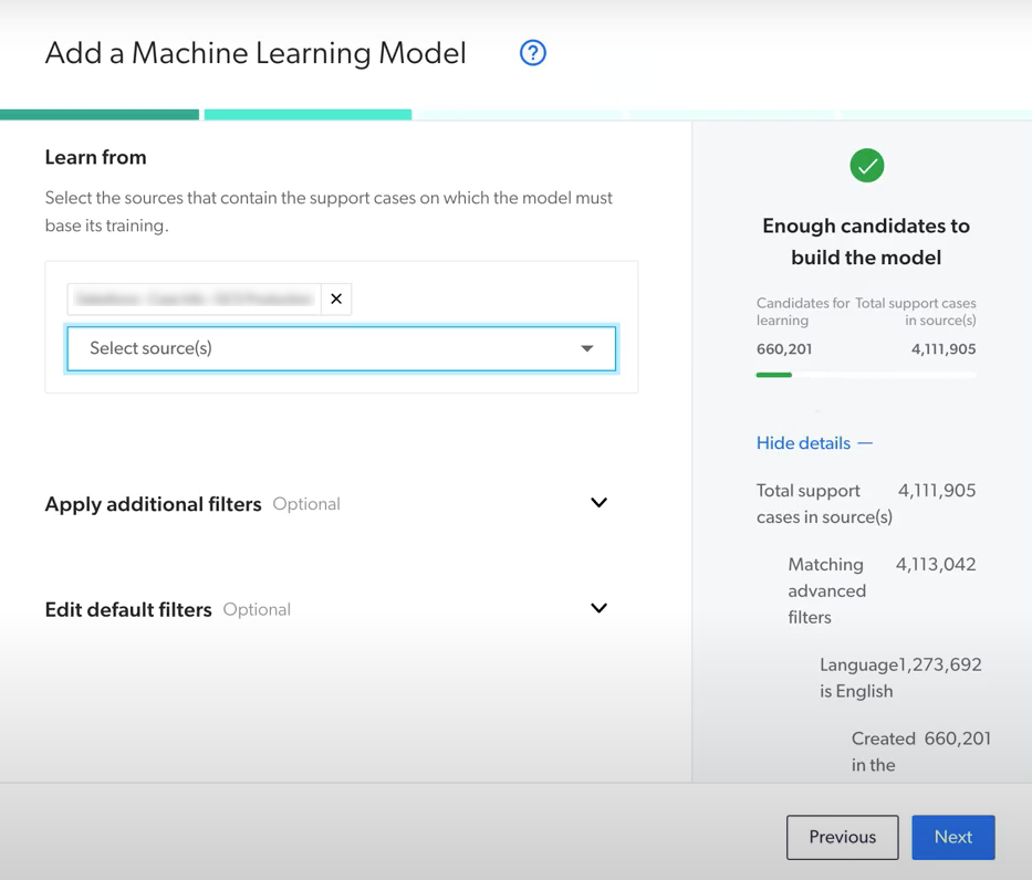 Case Classification Model Creation Interface