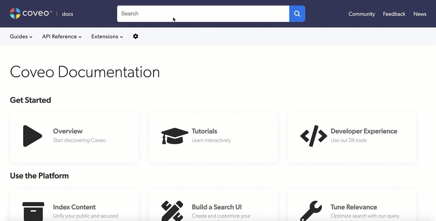 Query suggestions in a search box | Coveo