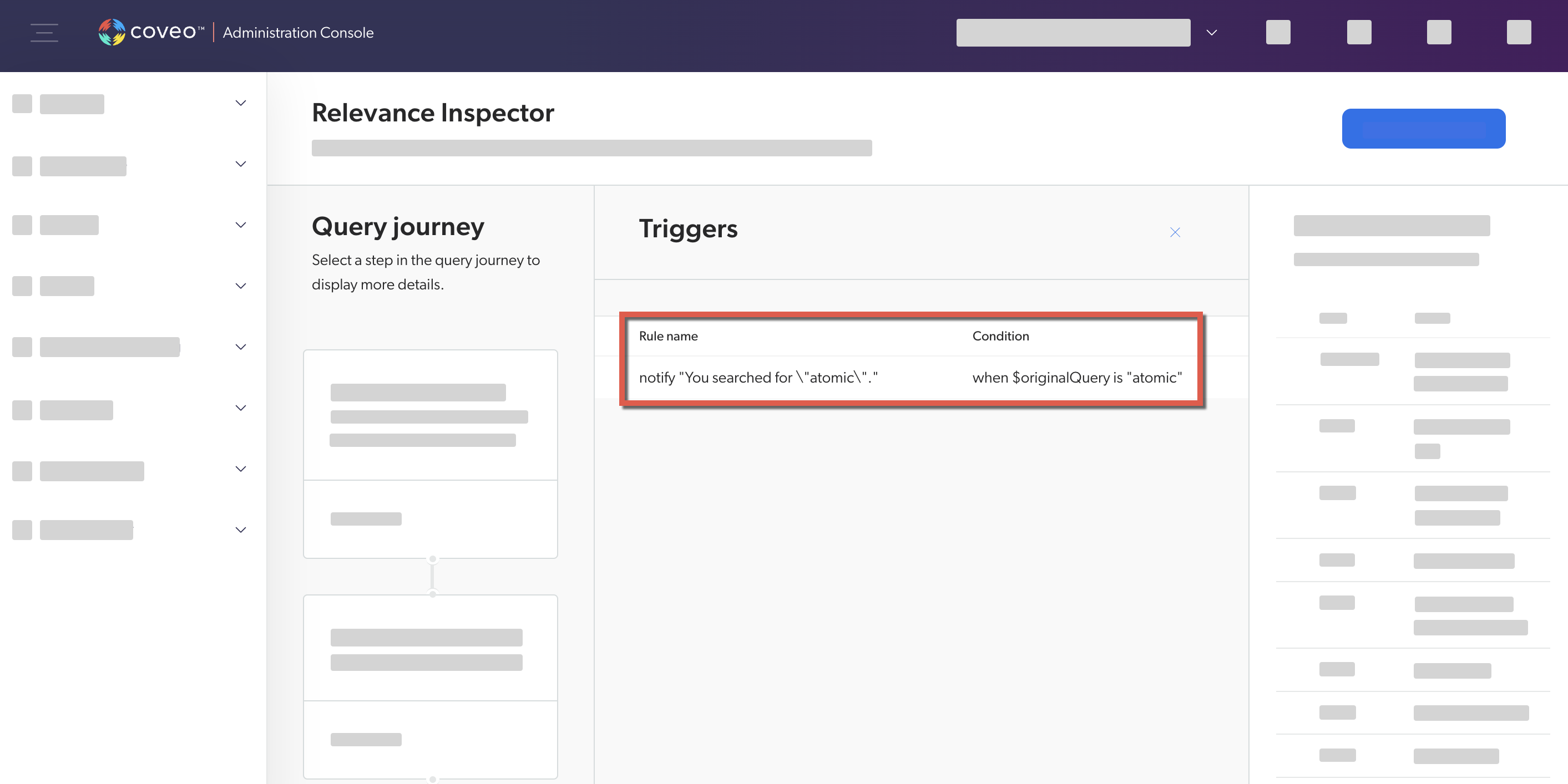 Notify trigger rule in Relevance Inspector | Coveo