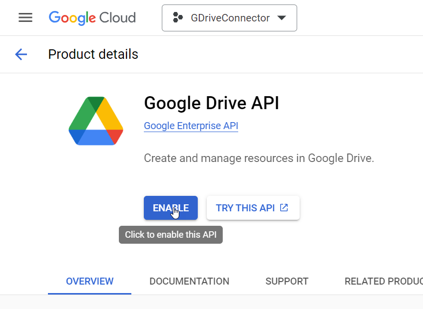 Enable Google Drive API | Coveo