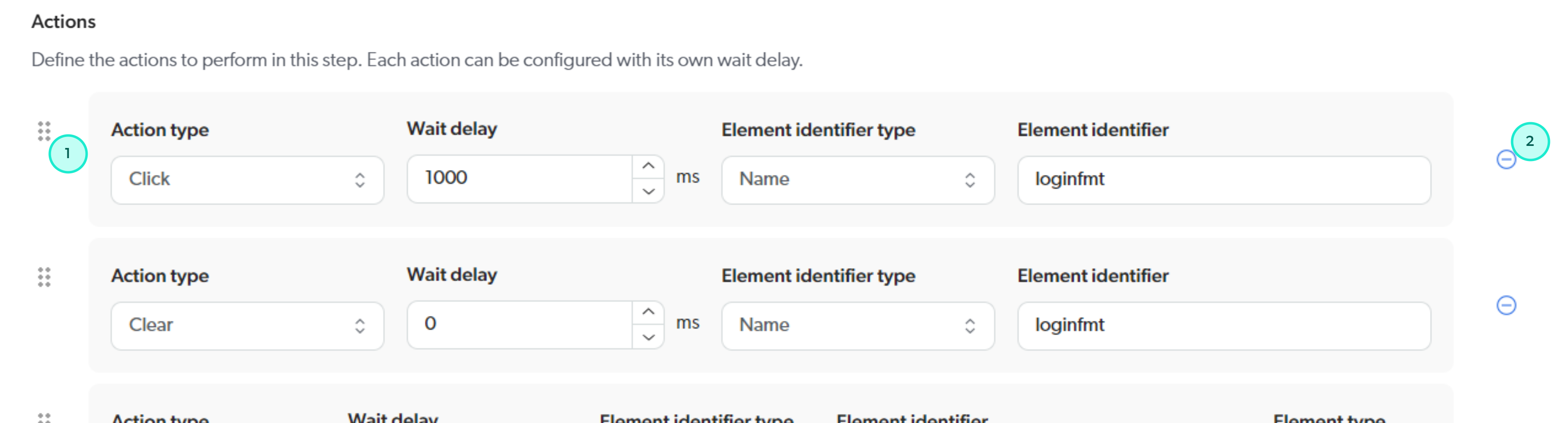 Manage actions in a custom login sequence step | Coveo