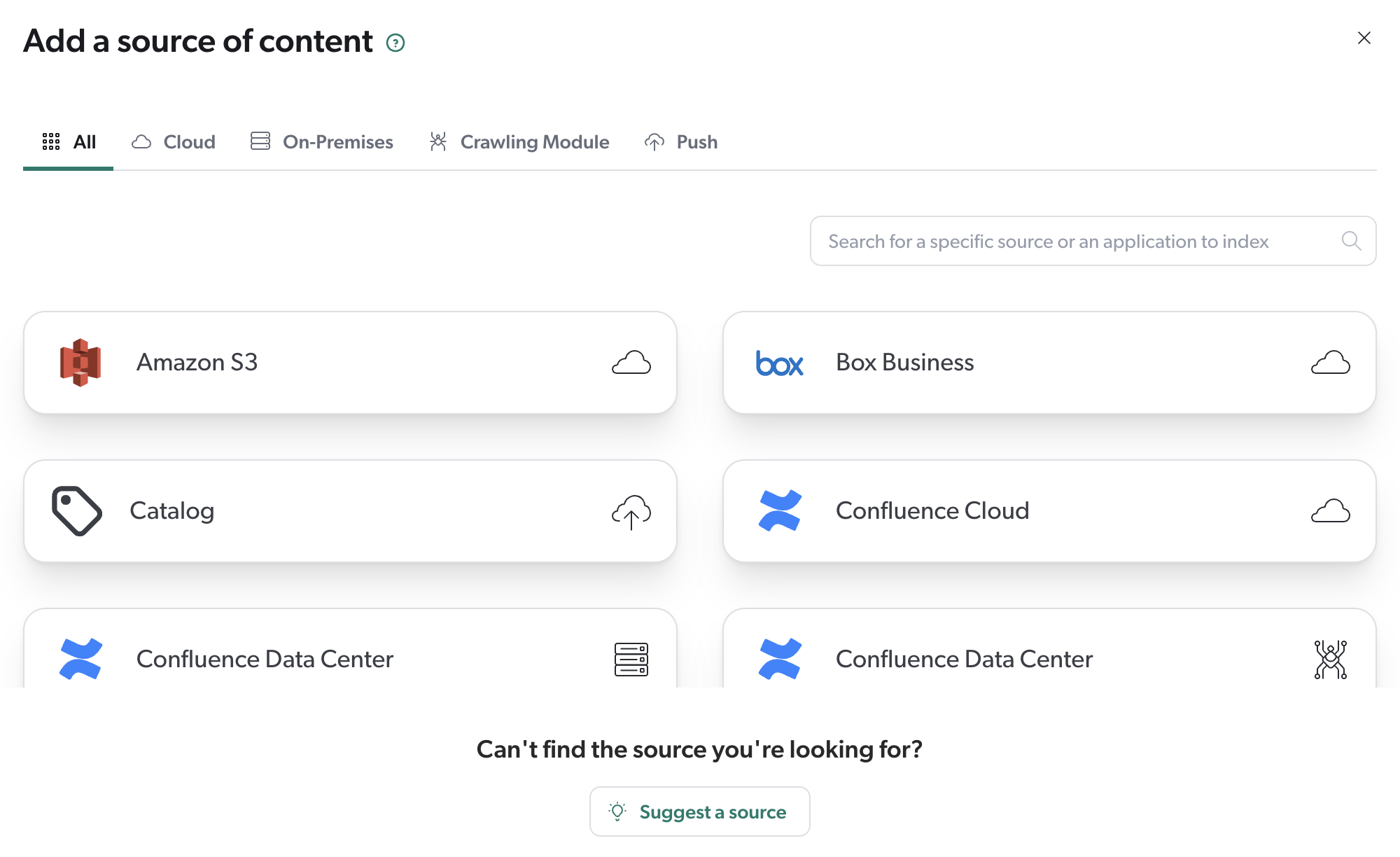 Add a source of content | Coveo