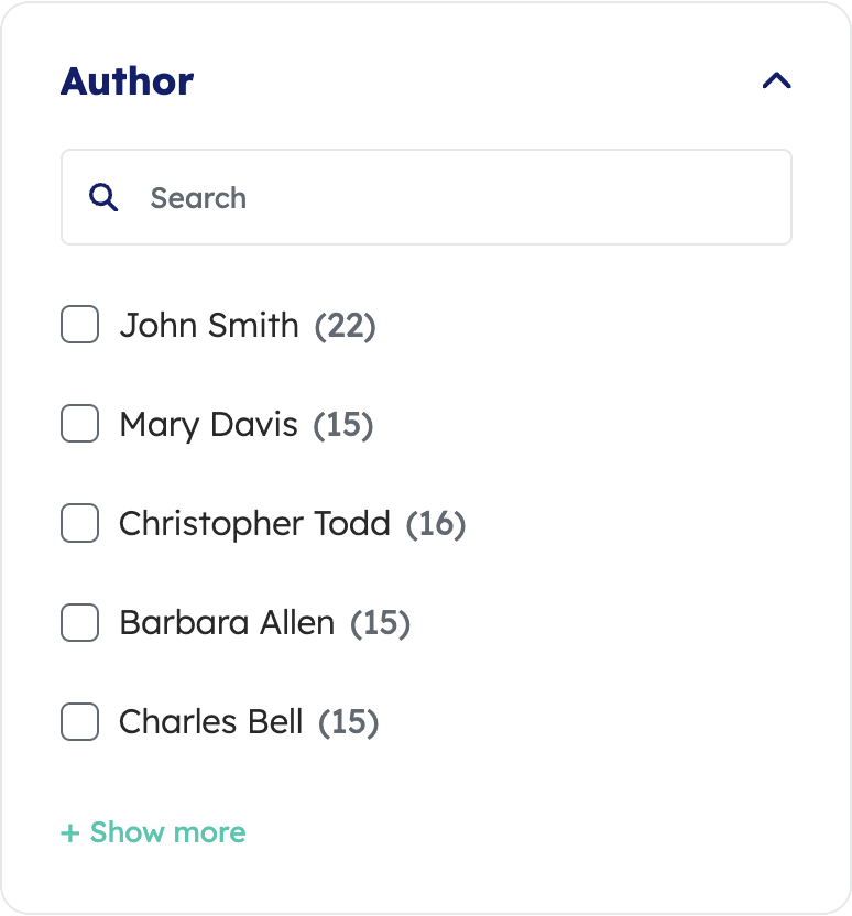 Author facet | Coveo