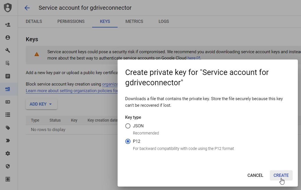 Create a private key | Coveo