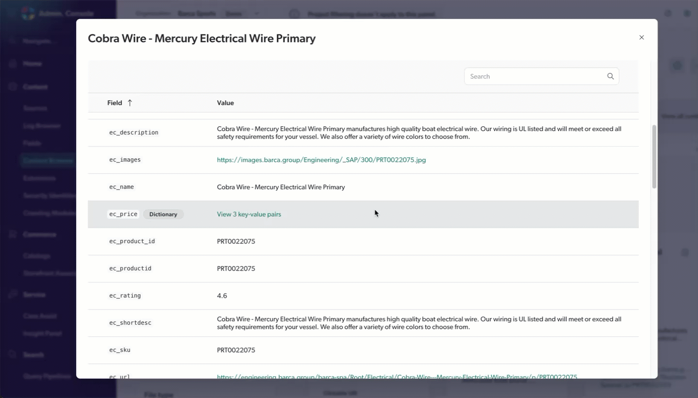 What’s new in Coveo - Dictionary fields in the Content Browser