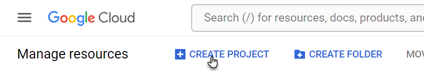 Click create project | Coveo