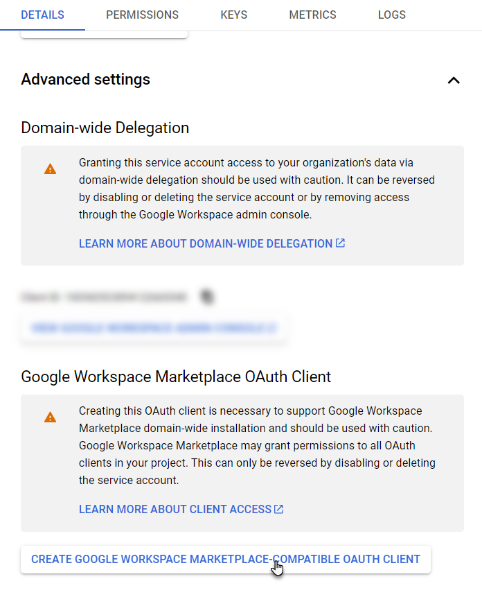 Create the Google Workspace Marketplace-compatible OAuth Client | Coveo