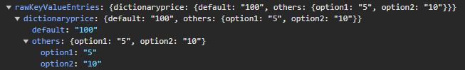 Coveo rawKewValuesEntries object in the developer tools