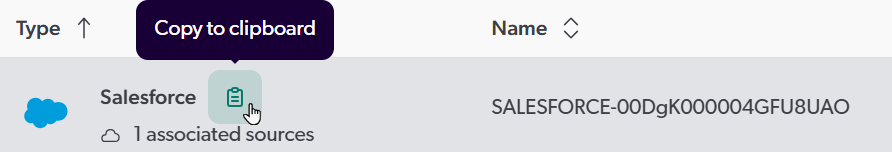 Copying the security provider name in the Administration Console | Coveo