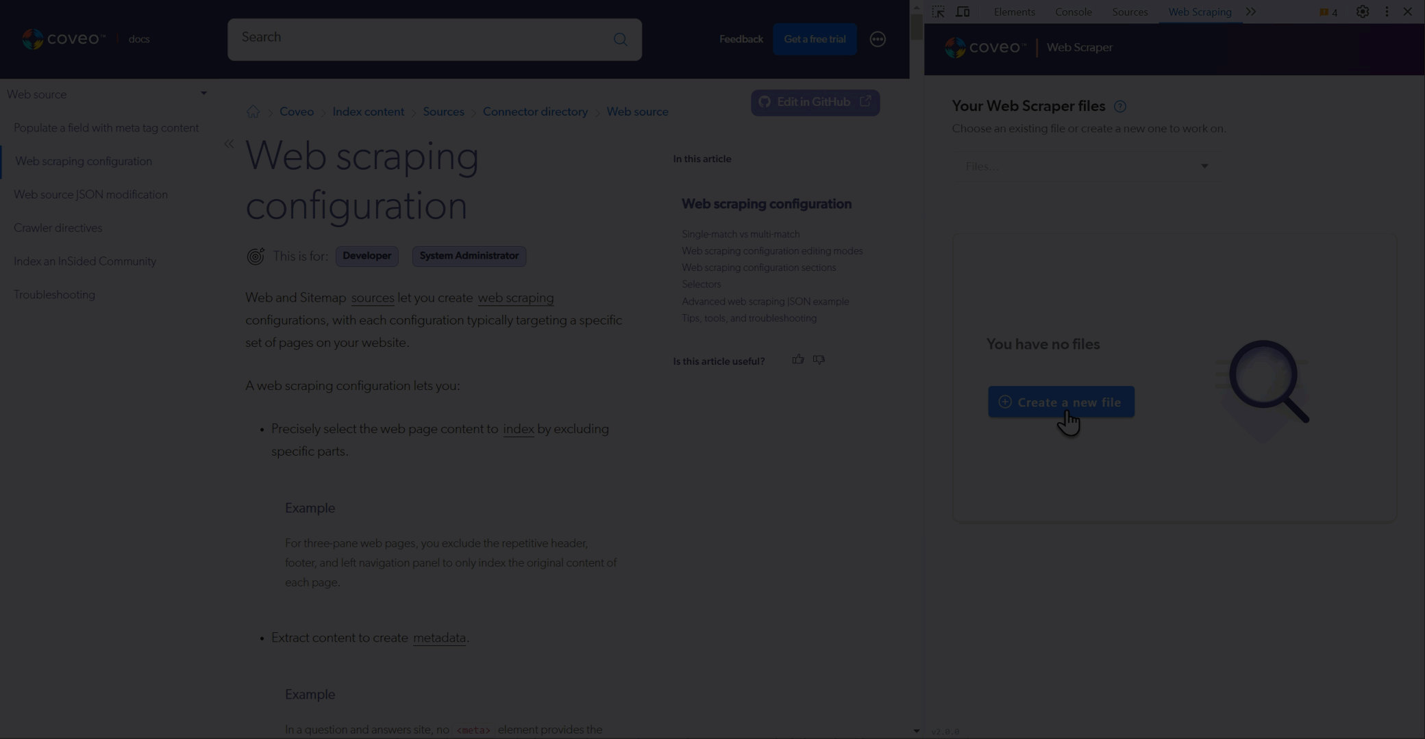 Coveo Web Scraper Helper in action | Coveo