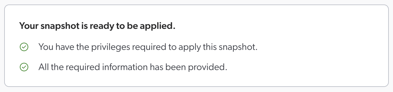 Successful prerequisite check after adding vault entry
