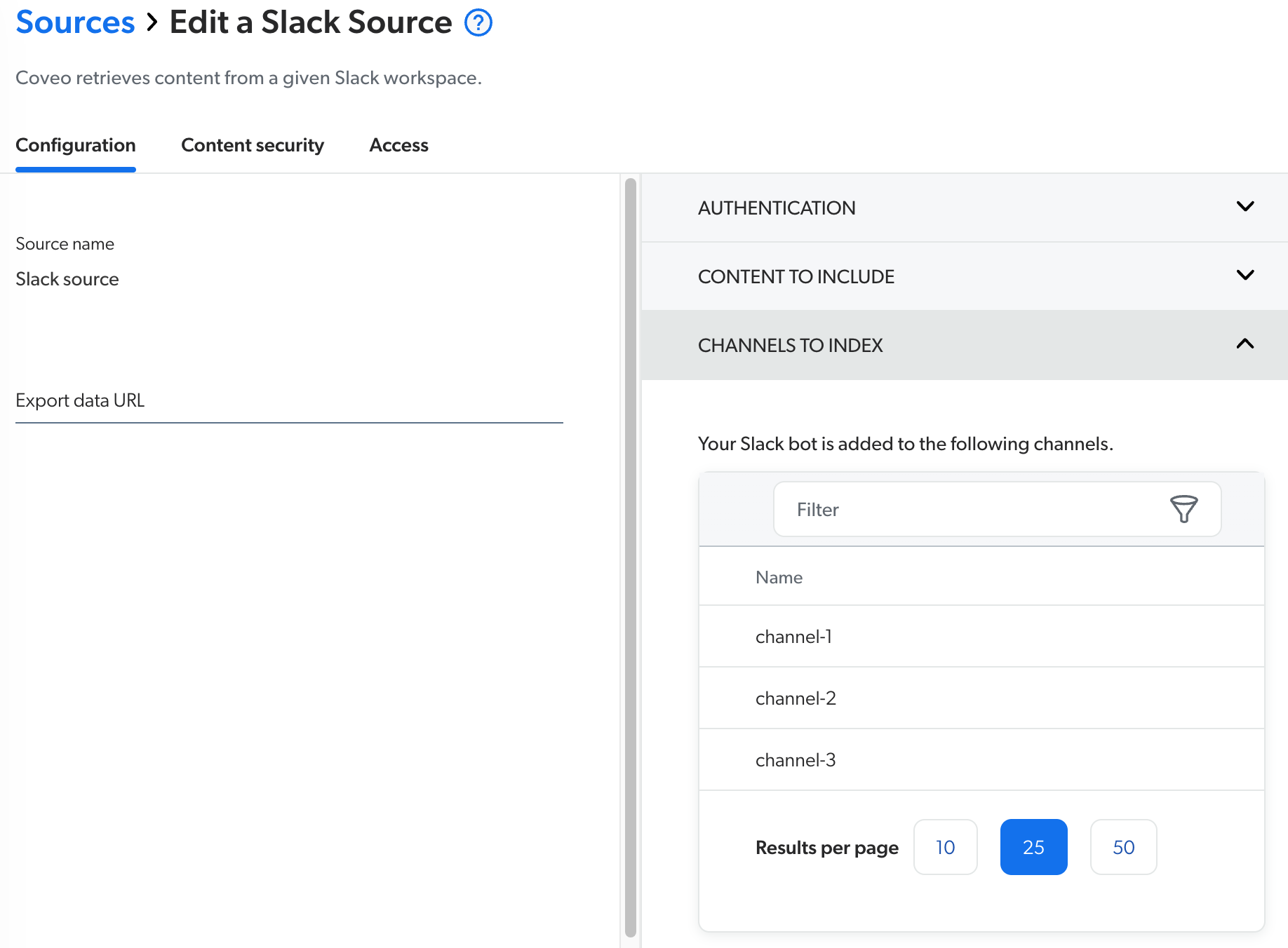 Slack source channels