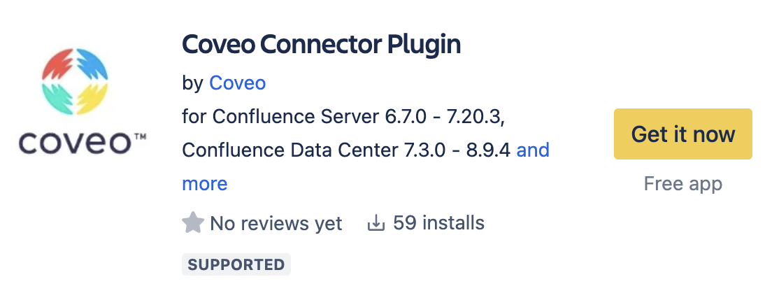 Coveo's plugin for Confluence Server
