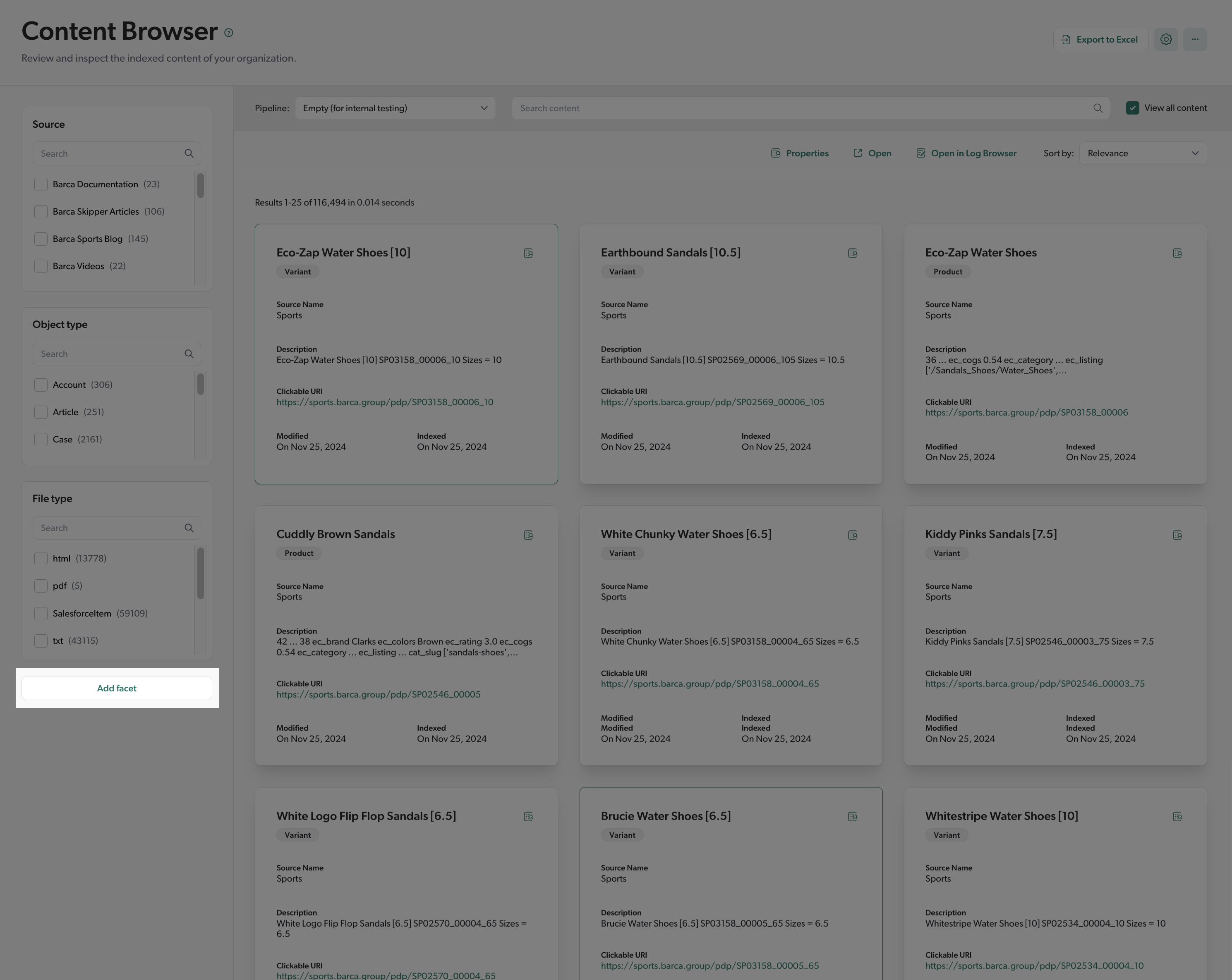 What’s new in Coveo - Add facets to the Content Browser