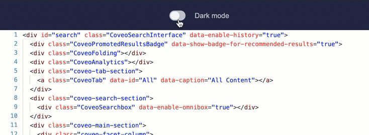 Animation: Code View dark mode