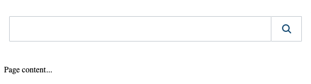 Empty standalone Coveo search box featuring magnifier icon placeholder text Ready to search