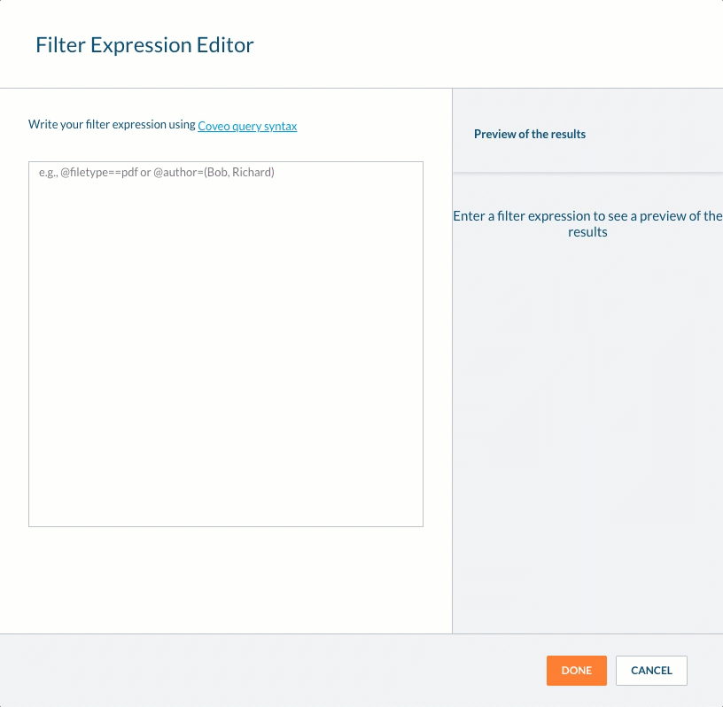 Filter expression editor demo