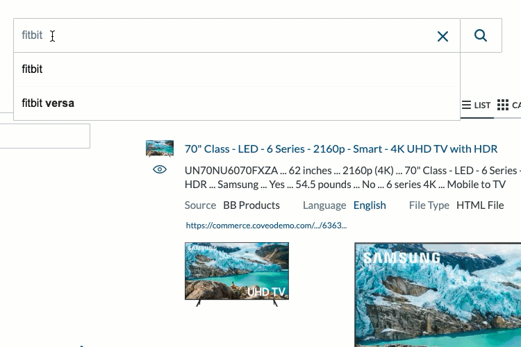 QuerySuggestPreview demo | Coveo JavaScript Search Framework