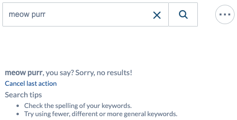 A simple custom no results message