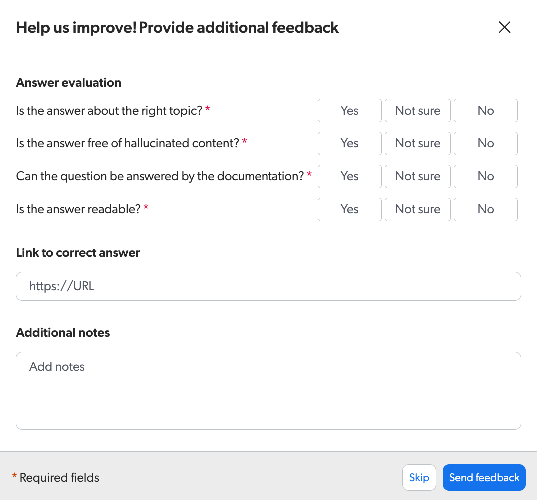 Relevance Generative Answering feedback