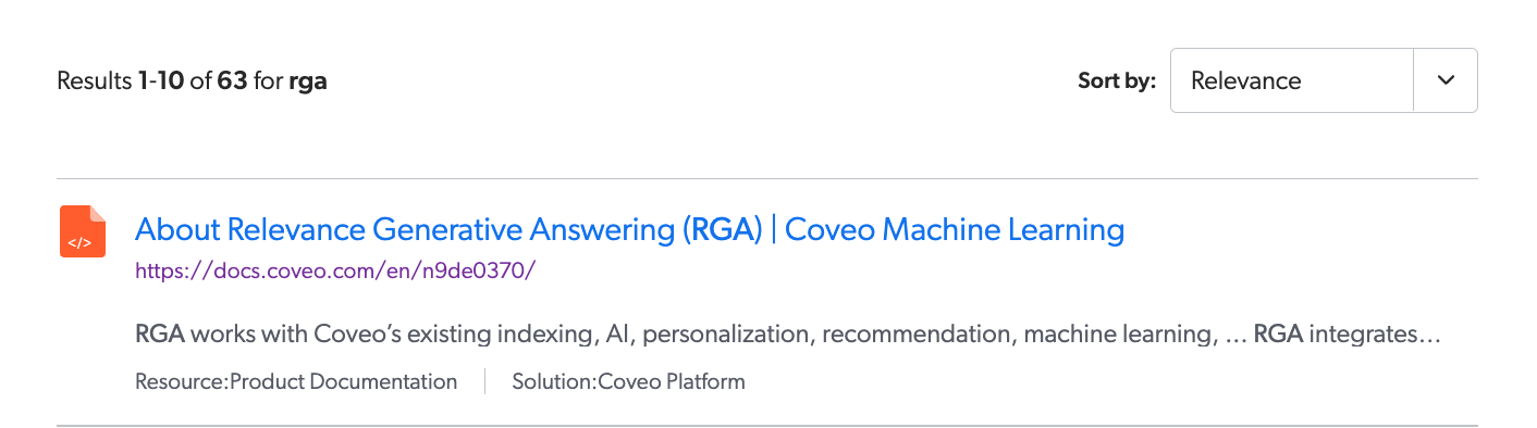 Relevance Generative Answering no result | Coveo