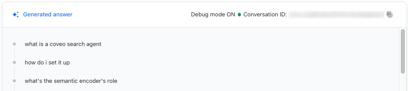 Conversation ID in Search Agent component