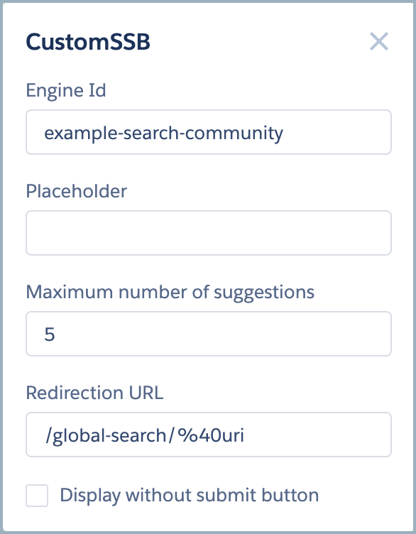 Edit your custom standalone search box through the Experience Builder