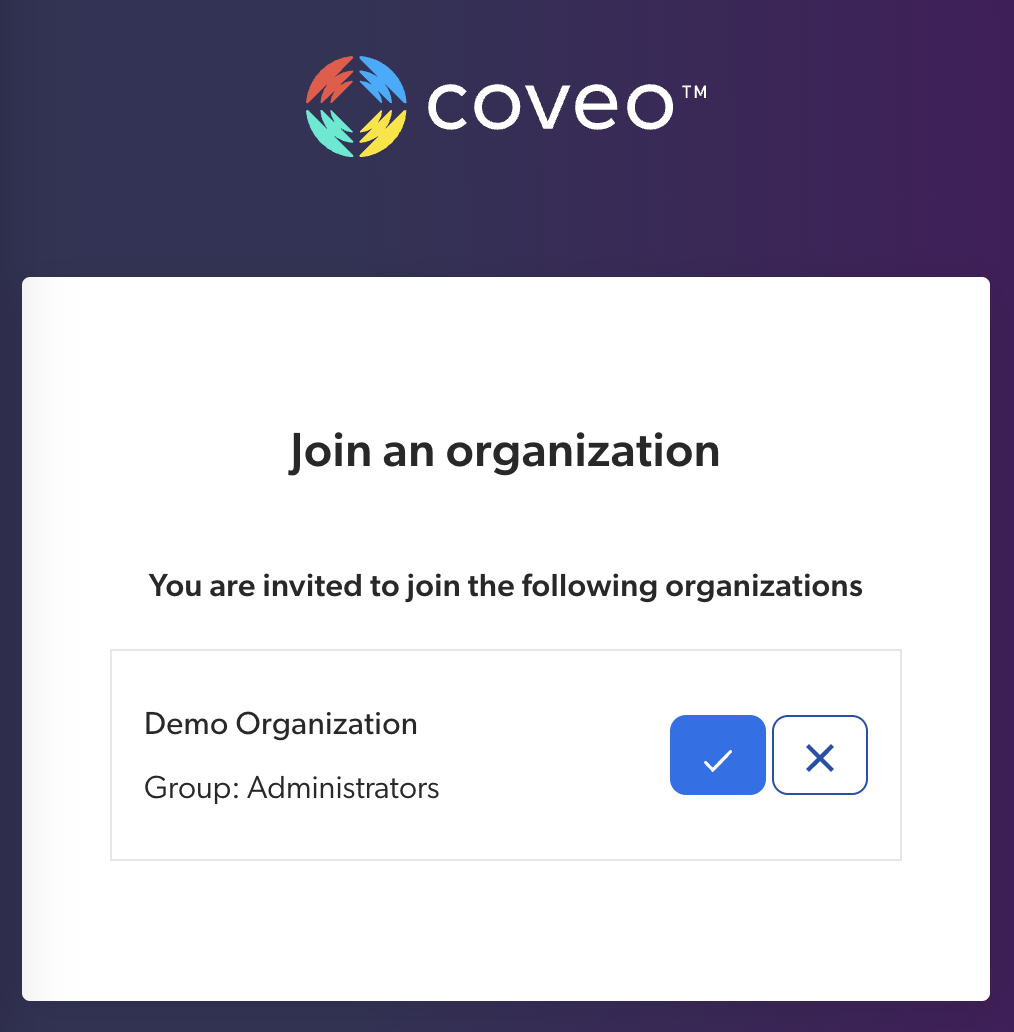 Joining a Coveo group