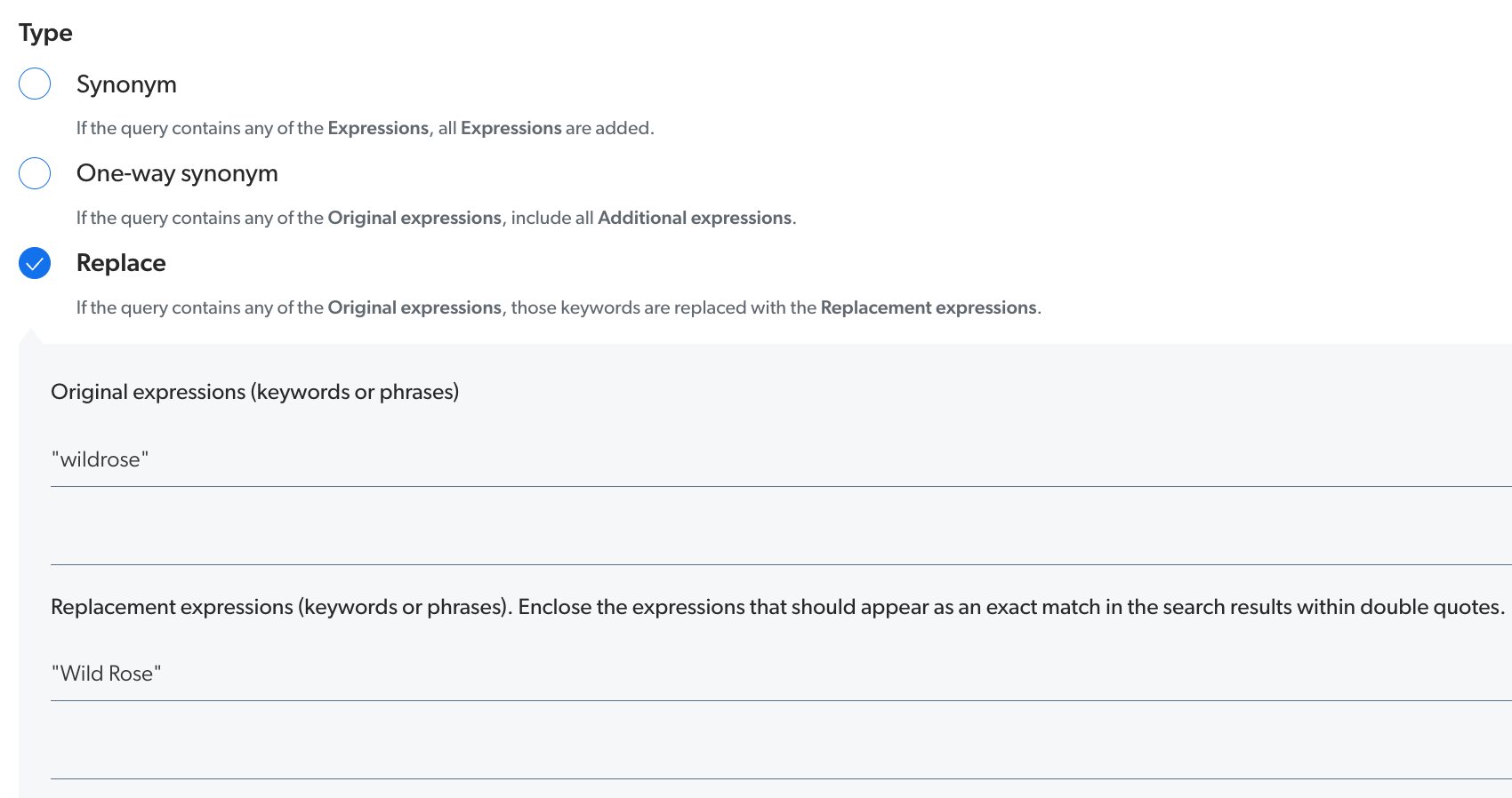 Coveo | Replace rule example