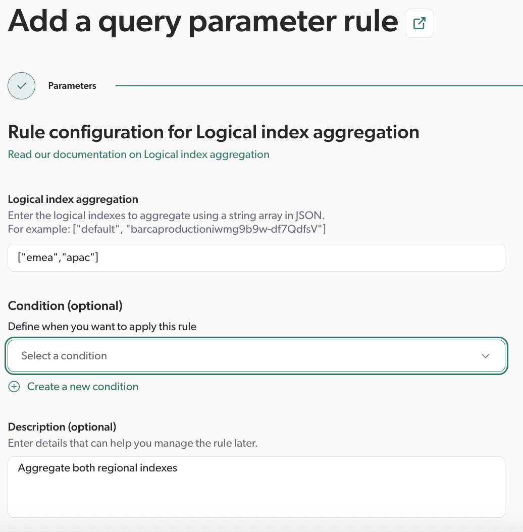 Add rule to override logical index aggregation | Coveo