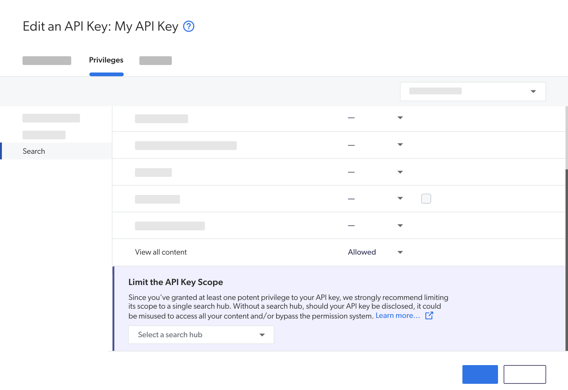 Limit the API key scope