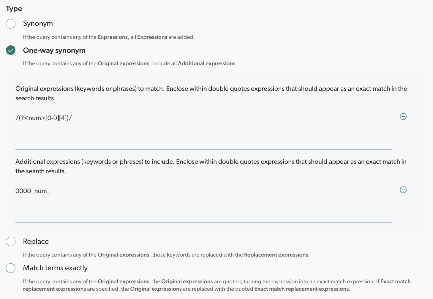 Coveo Platform | Number normalization with leading zeros in a Thesaurus rule